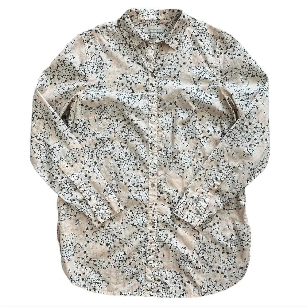 Calvin Klein Jeans Floral Cotton Button Down XS